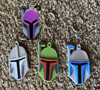 Mandalorian Helmet Keychains 3D model