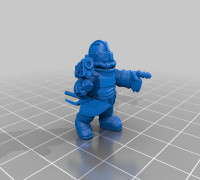Space Dwarfs with Ion Guns 3D model