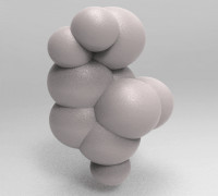 voronoi buble 7 bubbles 3D model