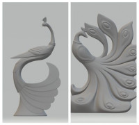 Peacock Ornament 3D Model 3D print model 3D model