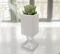 Floating Tensegrity Planter 3D model