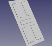 5 panel door 1:12 scale 3D model