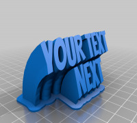 My Customized Sweeping 2-line name plate (text) 3D model