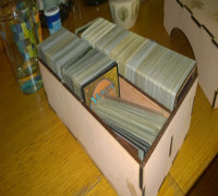 Parameterized Lasercut Two-Partition Box for Magic: The Gathering Cards 3D model