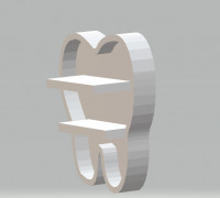 Tooth-shaped shelf. 3D model