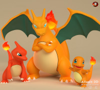 Pokemon charmander evolution pack 3D model