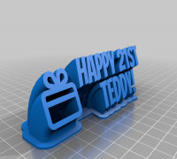 Happy 21st Teddy 3D model
