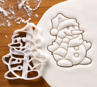 Cute snowman cookie cutter 3D model