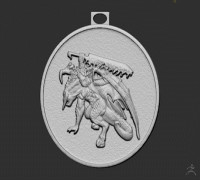 Balrog pendant with chain 3D model
