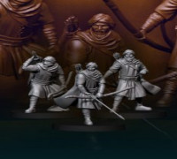 3x Regular Snake Warrios with Bows 3D model
