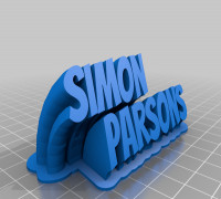 simon Sweeping 2-line name plate (text) 3D model