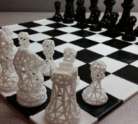 Chess Set Wireframe 3D model