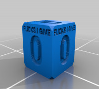Zero fucks dice 3D model