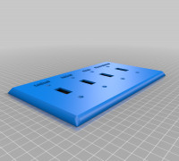 Custom 4 Gang Wall Switch Plate 3D model