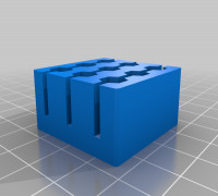 3x3 Hex Bit Holder with bottom 3D model