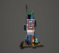 House 3d model environment Low-poly 3D model