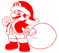 Santa Mario stencil 3D model