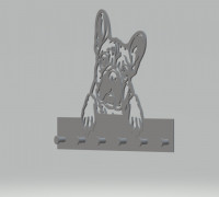 French bulldog wall key ring 3D model