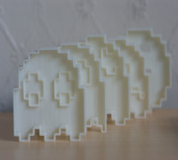 8 Bit Pacman Cookie Cutter Set 3D model