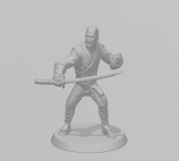 Monk with sword 3D model