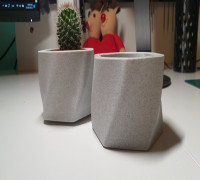 Cactus marble pot 3D model