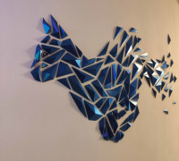 Geometric cat wall art 3D model