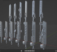 Chainsword and Chainspear Set 3D model