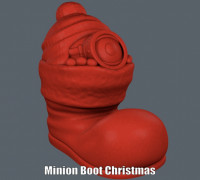 Minion Boot Christmas (Easy print no support) 3D model