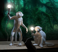 seated monkey lamp 3D model