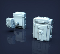 Chest Control Panel and Back Pack for Planetary Explorer 3D model