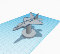 f-22 on stand 3D model