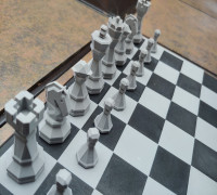 3D-Print-Optimized Geometric Chess Set Pieces 3D model
