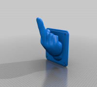 middle finger wall mount 3D model