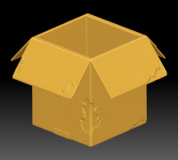 Cardboard Box Damaged 3D model