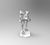 Fire Sprinter Mech - Presupported 3D model