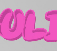 Julia luminous first name lamp 3D model