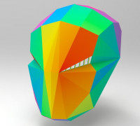 Low poly helmet 3D model