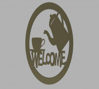 welcome coaster - wall decor - table top 3D model