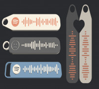 Customizable Spotify Code Keyring or Tag 3D model
