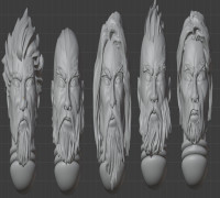 Space Bear Tribe Heads 3D model