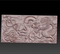 dragons 3d wall 3D model