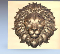 lion head bas-relief model for cnc 3D model