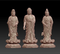 buddha and bodhisattva 3D model