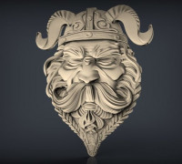 viking warrior face bust cnc art 3D model