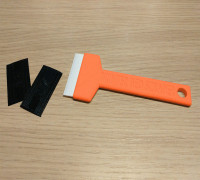 Printer Bed Scraper with Replaceable Printed Blades 3D model