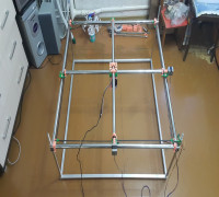 Just Another One Mostly Printed CNC (jaoMPCNC). Laser engraver cutter XY 1m x 1m x 0.5m d25 version. 3D model
