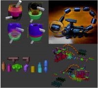 Joint (double ball joint) and support system 3D model