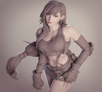 Tifa Final Fantasy statue 3D model Ready to print 3D print model 3D print model 3D model