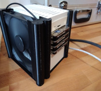 1-to-4 HDD Stackable Raspberry NAS with PSU v3 3D model