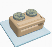 Rolling Box with 2 Large Jars 3D model